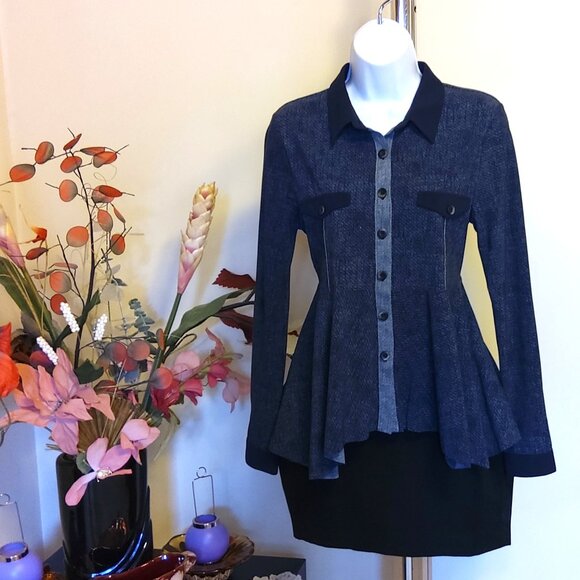 NWT MCPLANET Women's Button-Down Shirts Long Sleeve Collared Blouse Shirt Top 38 - Picture 1 of 9